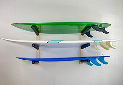 Surfboard, Wakeboard, Kiteboard Wall Rack Mount - Holds 3 Boards