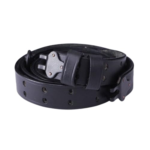 US M1907 Leather Sling WWII M1 Garand Rifle Sling (Leather & Steel Harware) - color: BLACK