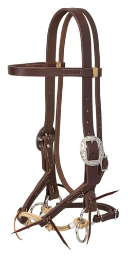 Justin Dunn Bitless Bridle - color: Oiled Canyon Rose
