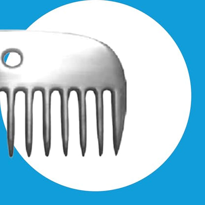 4 Mane & Tail Comb for Horses – Heavy-Duty, Ergonomic Design for Gentle Detangling and Grooming – Ideal for Equine Hair Care and Maintenance - size: Large Gap 4"