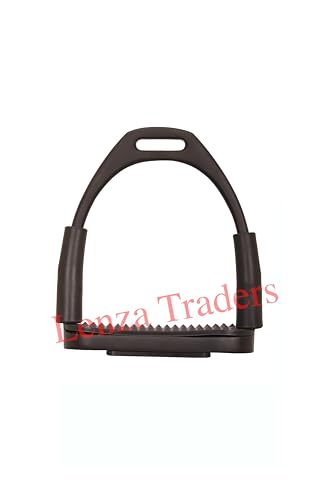 Black Matte Flexible Stirrups Safety Horse Riding Bendy Flex Irons S Steel, Flexible Safety Stirrups, Black Flexible English Bendy Horse Stirrups - size: 4" inch