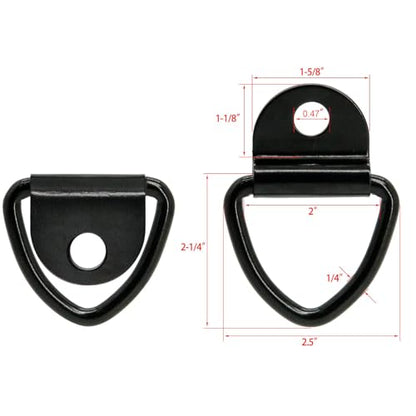 12 PCS V Ring Tie Down Anchors 2" Diameter Steel - size: 12PCS