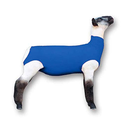 Show Pro Blue Spandex Lamb Tube for Show Sheep & Lamb - Show Livestock Supplies: Sheep Covers & Blankets - size: Medium