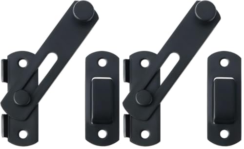 Alise 4 inch Flip Latch Gate Latches, Safety Door Lock for Barn Wood Fence Sliding French Doors,Heavy Duty SUS304 Stainless Steel Gate Hardware Matte Black MS9500-B (Pack of 2) - color: Multicolor, size: 4 Inch (Pack of 2)