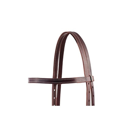 Weaver Leather Latigo Leather Browband Headstall,Burgundy