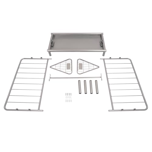 KUAFU 2 in 1 Grain & Hay Feeder, Pasture Livestock Feeder with Steel Frame