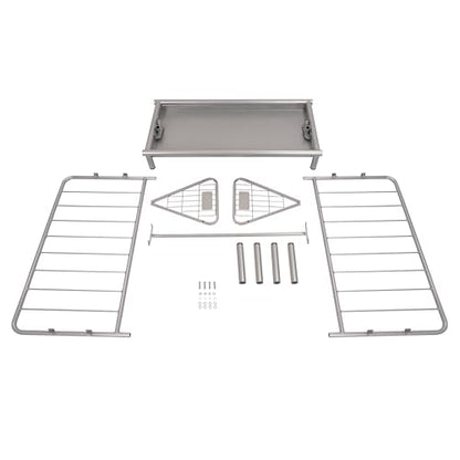 KUAFU 2 in 1 Grain & Hay Feeder, Pasture Livestock Feeder with Steel Frame