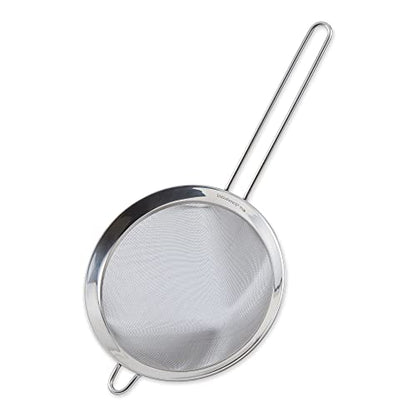RSVP International Endurance Kitchen Collection, Stainless Steel Fine Mesh Conical Sieve/Colander, Multi-Purpose for Cooking, Baking, Loose Leaf Tea, Bar Strainer Cocktails, 8-Inch - size: 8-Inch