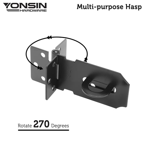 3" Door Padlock Safety Hasp Latch, Door Hasp Clasp Lock Gate Shed Hasp Latch Lock for Door Window Cabinet Pet Cage Toolbox Shed Fence, 304 Stainless Steel, Matte Black Finish, 1 Pack - size: 3 Inch