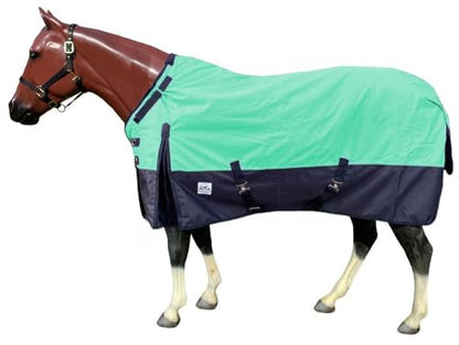 1200 Denier Mid Weight Waterproof Turnout Blanket w/Adjustable Neck - color: Mint - Black, size: 84
