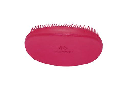 Grewal Equestrian Oval Face Grooming & Bathing Curry Brush for Horses, Dogs, Cats, & Other Pets - Very Soft Bristles (Pink) - color: Pink