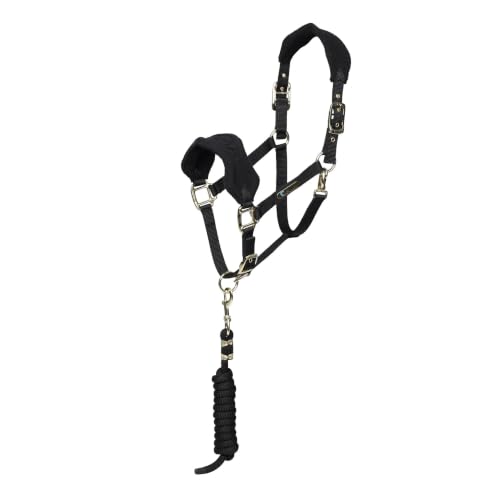 Shires ARMA Fleece Headcollar & Lead Rope - color: Black, size: Cob
