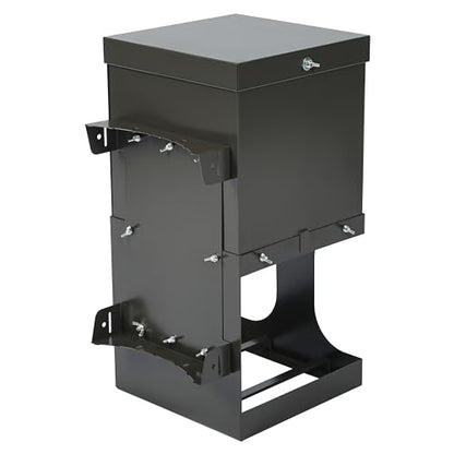 KUAFU Steel Hanging Block Feeder for Deer Horse Livestock Wildlife and Farm | Animal, Gravity Deer Feeder with Waterproof Cover, Handle and Mounting Straps Trough Holds Protein Salt Mineral, BL2553