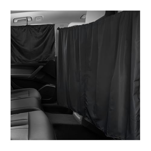 3PCS Car Privacy Curtain, Vehicle Blackout Divider Curtain with 2 Rear Side Window Shades, Car Sunshade Screen Cover Blocks Light for Sleeping Camping Fit Sedan SUV Truck - color: 3pcs