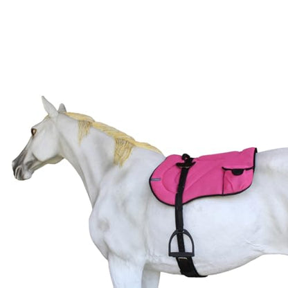 Horse Western Breathable Padded Anti-Slip Neoprene Bareback Saddle Pad 39194 - color: Pink/Black, size: Bareback Pad: 23" L x 36" W Cinch: 32" L x 4" W