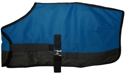 Mini/Pony/Livestock 1200D Adjustable Water Resistant Turnout Blanket - color: Navy, size: 64 - 68