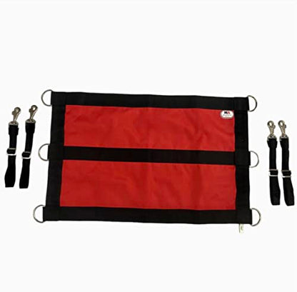 Majestic Ally 1200D 29"x19" Horse Stall Guard with Replaceable and Adjustable Length Straps and Replaceable Hardware (Red Black) - color: Red Black