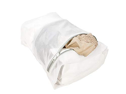 Laura Ashley Large Laundry Delicates with Zipper Closure to Protect Clothes Mesh Wash Bag, Clear, LA-92435