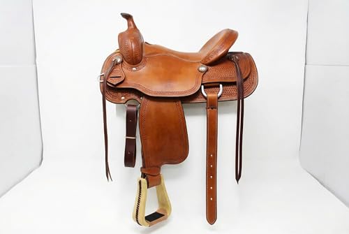 Horse Saddle 5" Wide Western Rawhide Covered Saddle Stirrups Tack 51217TN