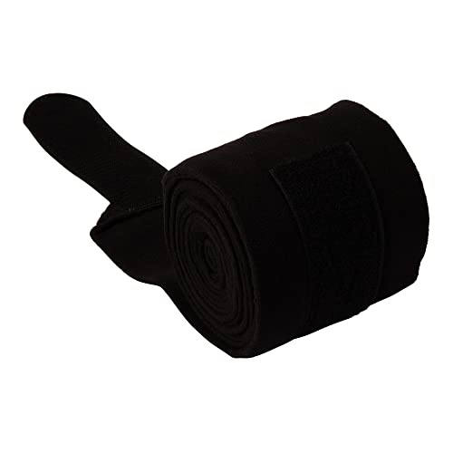 Huntley Equestrian Polo Wraps for Horses Protective Leg Support Bandage, Training, Exercising & Turnout - Pack of 4 - Black - color: Black