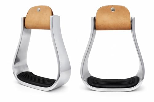 Horse Saddle Bell Stirrups Width 4-3/4" Western Brown Leather 5101