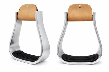 Horse Saddle Bell Stirrups Width 4-3/4" Western Brown Leather 5101