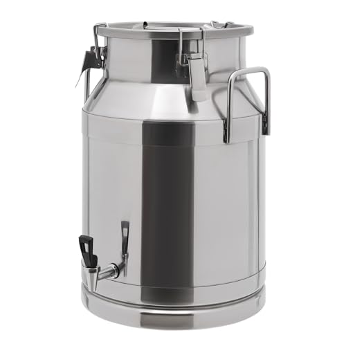 DYNAMI 8Gal Stainless Steel Milk Bucket With Faucet,Thickened Stainless Steel Milk Can with Sealing Lid,Large Liquid Container Storage,for Milk,Wine, Oil Storage Transport (30L/8gal,w/Faucet) - size: 8gal