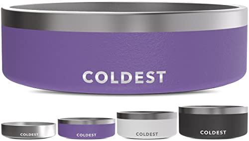 Coldest Dog Bowl - Anti Rust Metal, Non Slip, 3 Layers Insulated Stainless Steel Dog Bowls - Spill Proof & Heavy Duty - Water Bowl for Dogs, Cats & Pets, Dish Washer Safe (42 oz, Galaxy Purple) - color: Galaxy Purple, size: 42 oz