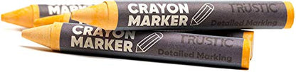 Universal Crayon Wax Marker for Industrial and Craft Detailed Marking on Lumber Metal Carton Ceramics Concrete Glass Plastic Tire 4 x 1/2", Pack of 12 (Yellow) - color: Yellow