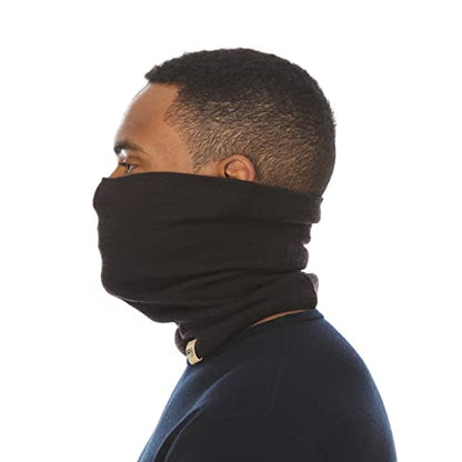 100% Merino Wool - Midweight Neck Gaiter - Skiing Neck Warmer - Winter Face Mask - Multipurpose Headwear - color: Dark Brown