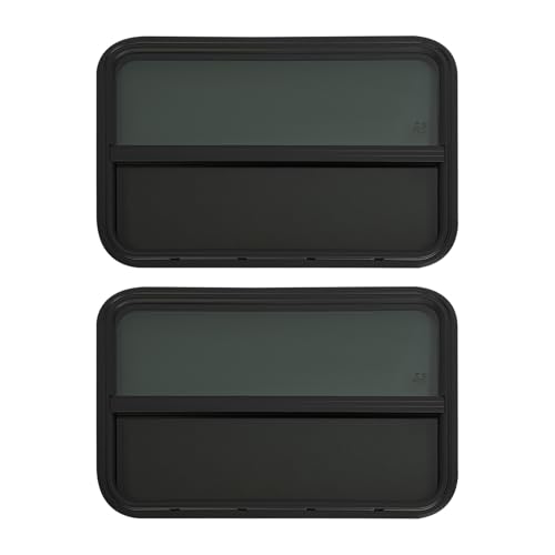 2 Pack RV Window Teardrop Style, 30" X 20" Universal RV Window Vertical Slide With 2 Trim Ring, Vertical Sliding Glass Window with Screen Window for Cargo, Horse Trailer(30"Wx20"H（2 pack）) - size: 30"Wx20"H（2 pack）