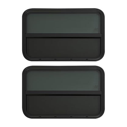 2 Pack RV Window Teardrop Style, 30" X 20" Universal RV Window Vertical Slide With 2 Trim Ring, Vertical Sliding Glass Window with Screen Window for Cargo, Horse Trailer(30"Wx20"H（2 pack）) - size: 30"Wx20"H（2 pack）