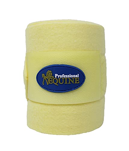 CHALLENGER 10ft Horse Grooming Leg Polo Wrap Set of 4 Soft Fleece 95R - color: Yellow