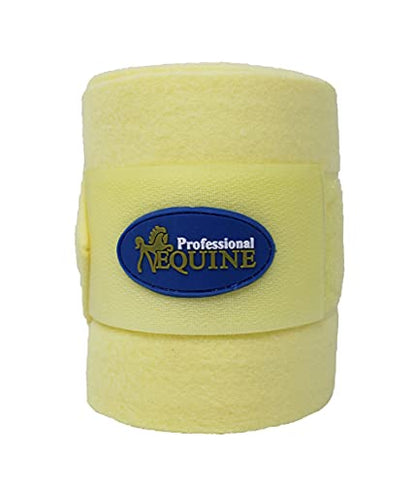 CHALLENGER 10ft Horse Grooming Leg Polo Wrap Set of 4 Soft Fleece 95R - color: Yellow