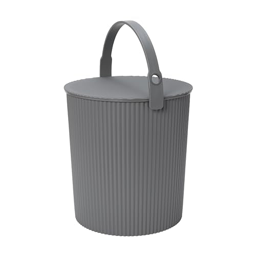 Hachiman Extra Large Bucket, 5.3 Gallon Heavy Duty Bucket with Lid & Handle - color: New Grey, size: Extra Large