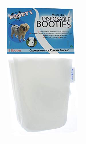 Wound Recovery Dog Boot 8-Pack by Nooby's, Protects Wounds, Bandages and medications Indoors and During Short Walks Outside. Medical Dog Booties for Maximum Wound Protection: (M 2.5" - 3.5" Width) - size: M: Width 2.5" - 3.5"