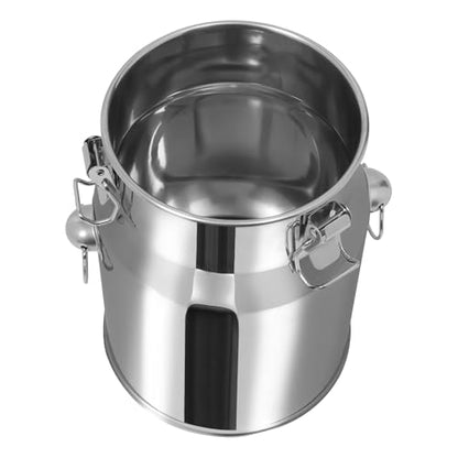 5L Stainless Steel Milk Can, Heavy Duty Food Storage & Transport Container for Dairy, Wine, Grains, Ideal for Home, Farm & Commercial Use, Without the Faucet - size: 5
