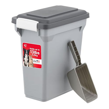 IRIS USA Dog Food Storage Container, Up to 13 lbs, Gray/Dark Gray - color: Dark Gray, size: 13 lbs