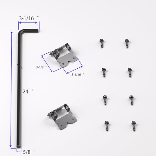 Vinyl Fence Gate Double Gate Hardware Kit Black (for Vinyl, PVC etc Fencing) Fence gate Hardware Fence Gate Kit has 4 Hinges, 1 Latch, and 1 Drop Rod(MWJ)