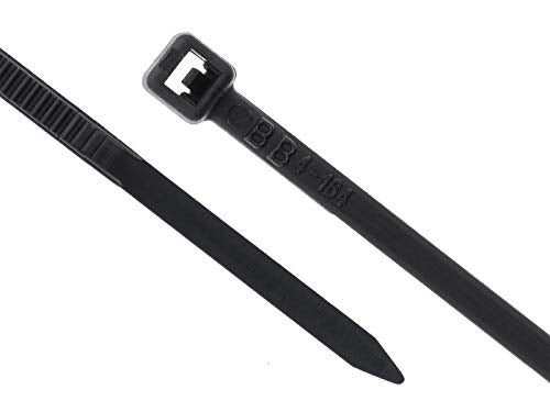 Secure 4 Inch UV Black 18 lb Miniature Nylon Cable Tie - 100 Pack - color: Black, size: 4 Inch