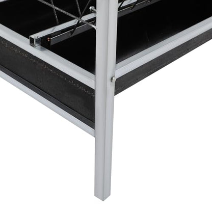 Hay Feeder, Livestock Feed Trough with 2-in-1 Hay and Grain Feeder, Heavy Duty Steel Frame and Deeper Pan Hay Rack, Feeding Station for Sheep, Calf, Cow, Horse, Goats for Pasture, Farm (Black) - color: Black