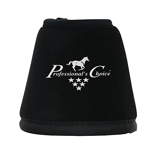 Professional's Choice Quick-Wrap Bell Boots | Ultimate in Hoof and Soft Tissue Protection | 360 Degree Wrap | Small, Medium, Large - color: Black, size: Medium