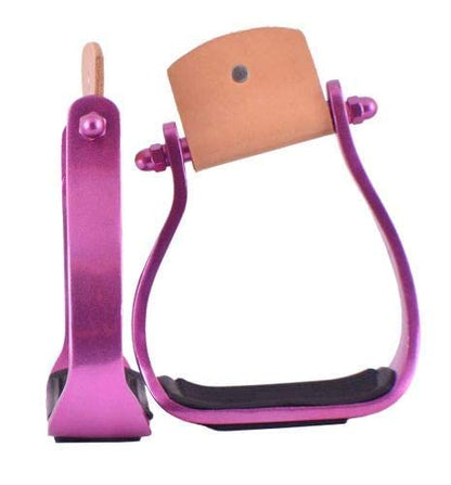 Showman Color Coated Angled Aluminum Stirrups - color: Pink