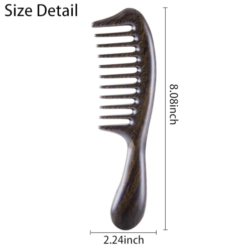 Louise Maelys Black Sandalwood Wide Tooth Comb For Curly Hair - color: Black