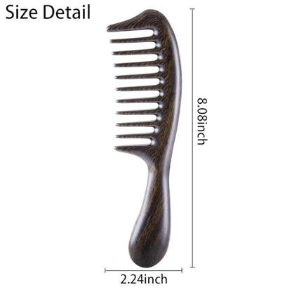 Louise Maelys Black Sandalwood Wide Tooth Comb For Curly Hair - color: Black