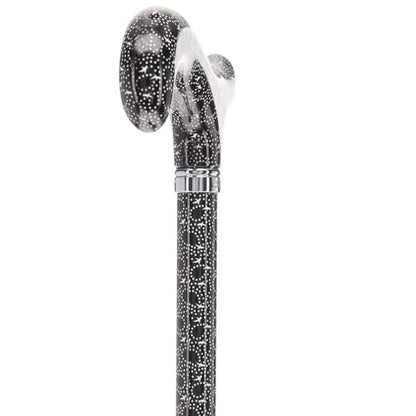Royal RC Canes Walking Sticks for Men and Women - Stylish Designer Fashionable Adjustable Derby Canes - Lightweight Aluminum Cool Walking Sticks with HD Patterns - color: Back / White