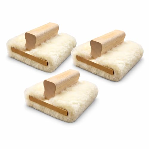 5'' Genuine Lambskin Hand Stainer Block & Pad – Premium Staining Applicator for Wood, Polyurethane, & Faux Finishes – Professional-Grade, Smooth & Even Coverage (3)