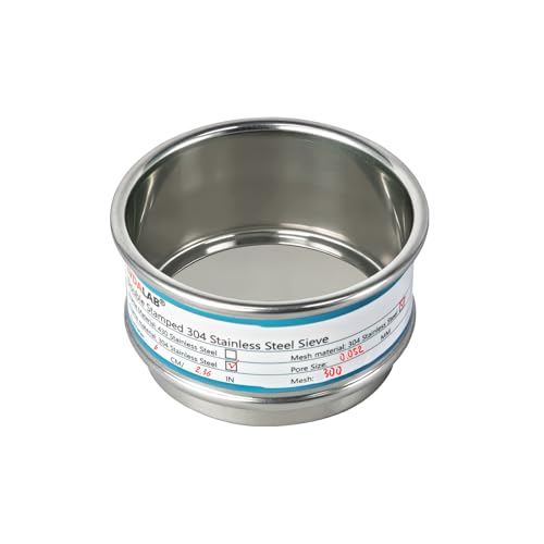Full 304 Stainless Steel Mesh Sieve Screen, LVDALAB 300 Mesh (0.05mm) Aperture, 2.4inch(6CM) Dia Standard Sample Analysis Test Sieves Sifters Strainer for Industrial Laboratory Homes - size: 300 Mesh(0.05mm)/Ф2.4in(6CM)