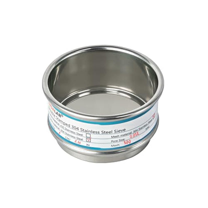 Full 304 Stainless Steel Mesh Sieve Screen, LVDALAB 300 Mesh (0.05mm) Aperture, 2.4inch(6CM) Dia Standard Sample Analysis Test Sieves Sifters Strainer for Industrial Laboratory Homes - size: 300 Mesh(0.05mm)/Ф2.4in(6CM)