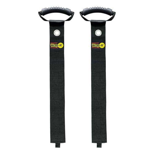 Easy-Carry Wrap-It Storage Straps - 48” (2-Pack) Black with Grommet - color: Black, size: 48" (2 Pack) with Grommet